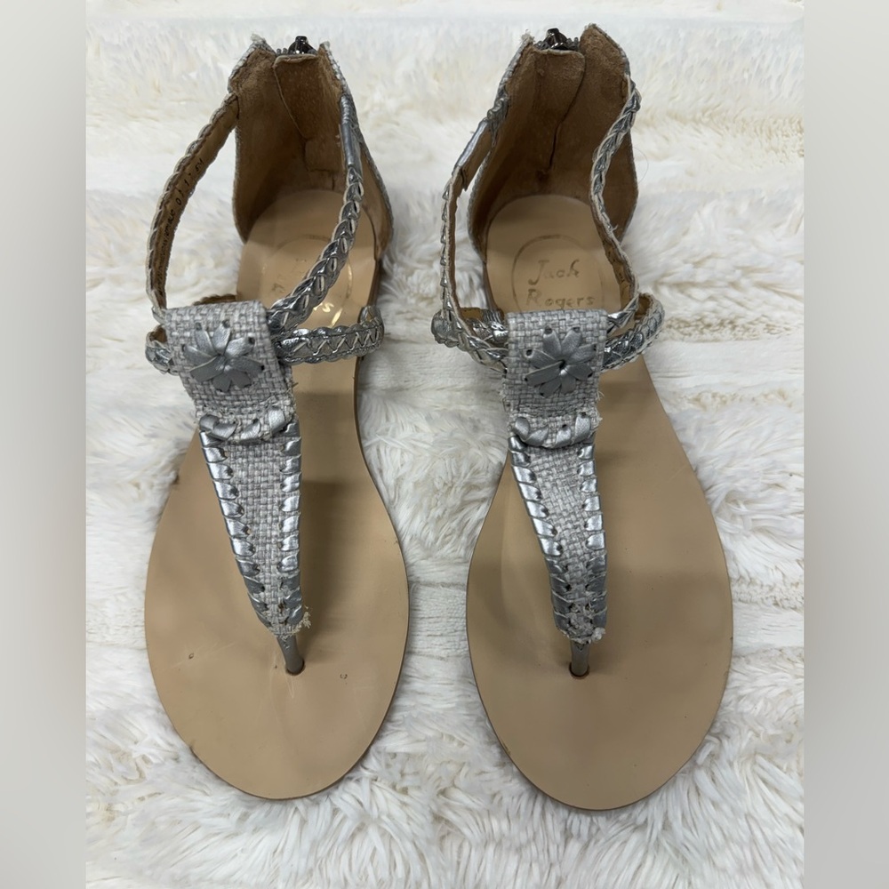 Jack Rogers Metallic Silver Women's Sandals